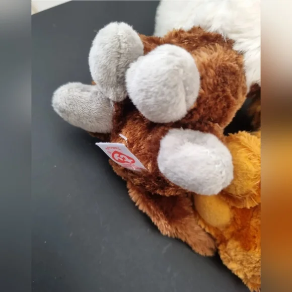 4 x ty soft toys 1 x animotsu monkey dog elephant panda 6" bundle - Picture 3 of 5